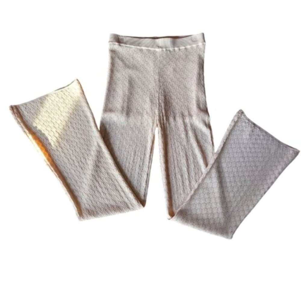 High Waist Knit Lace Summer Pants  Flared Leg NWT Sz M Tall